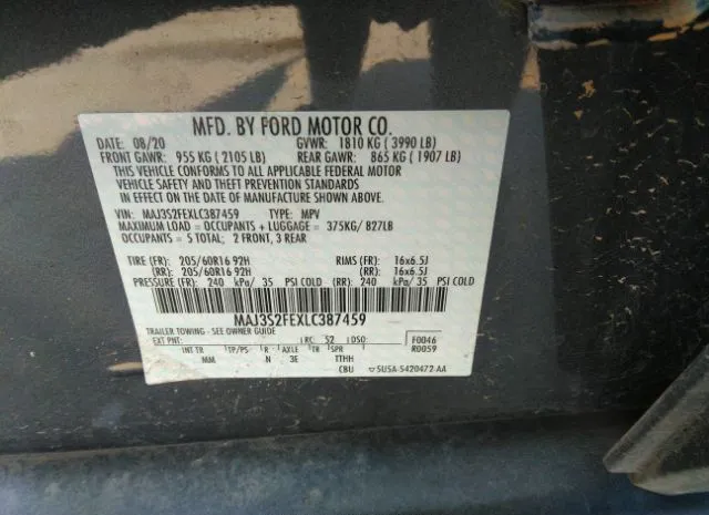 Photo 8 VIN: MAJ3S2FEXLC387459 - FORD ECOSPORT 