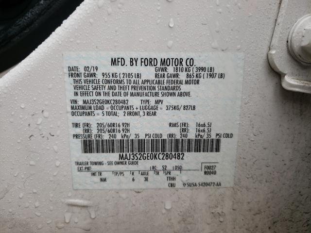 Photo 9 VIN: MAJ3S2GE0KC280482 - FORD ECOSPORT S 