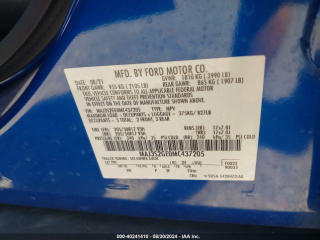 Photo 8 VIN: MAJ3S2GE0MC437205 - FORD ECOSPORT 