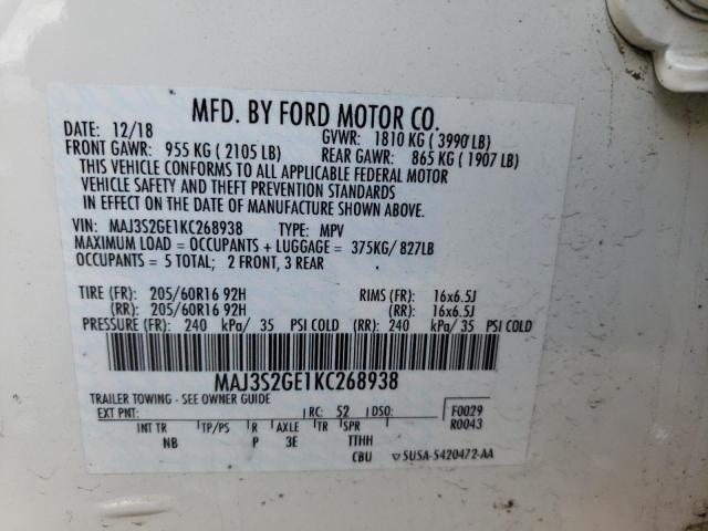 Photo 9 VIN: MAJ3S2GE1KC268938 - FORD ECOSPORT S 