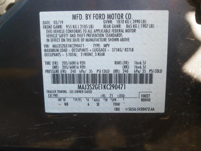 Photo 9 VIN: MAJ3S2GE1KC290471 - FORD ECOSPORT S 