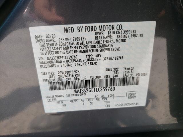 Photo 9 VIN: MAJ3S2GE1LC359760 - FORD ECOSPORT S 