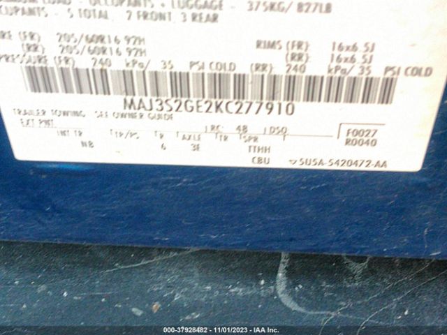 Photo 8 VIN: MAJ3S2GE2KC277910 - FORD ECOSPORT 