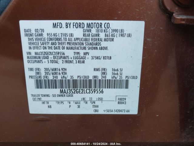 Photo 8 VIN: MAJ3S2GE2LC359556 - FORD ECOSPORT 