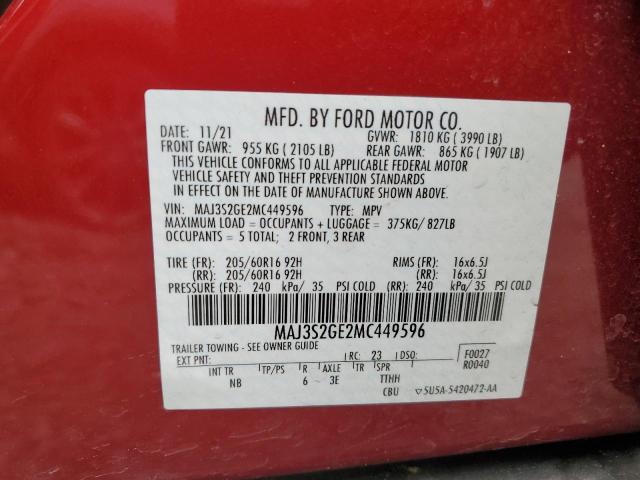 Photo 11 VIN: MAJ3S2GE2MC449596 - FORD ECOSPORT S 