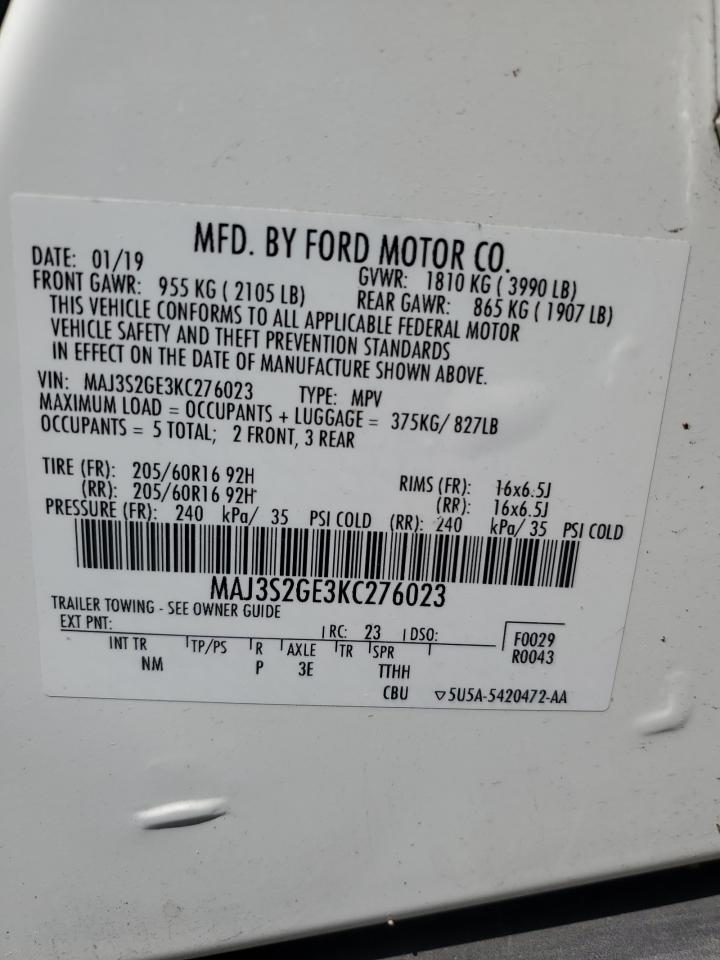 Photo 11 VIN: MAJ3S2GE3KC276023 - FORD ECOSPORT 