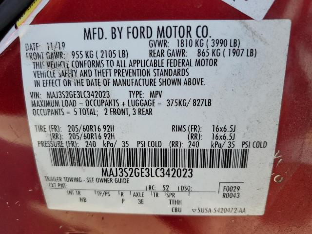 Photo 11 VIN: MAJ3S2GE3LC342023 - FORD ECOSPORT 