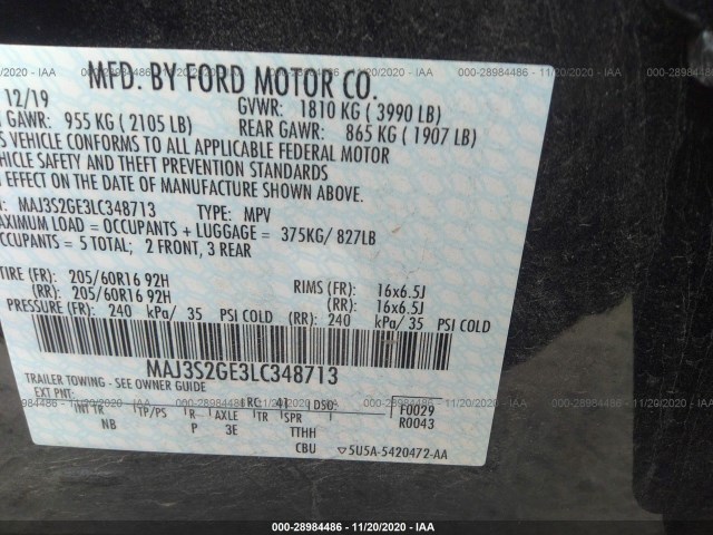 Photo 8 VIN: MAJ3S2GE3LC348713 - FORD ECOSPORT 