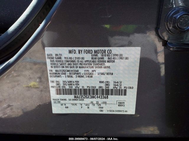 Photo 8 VIN: MAJ3S2GE3MC443368 - FORD ECOSPORT 