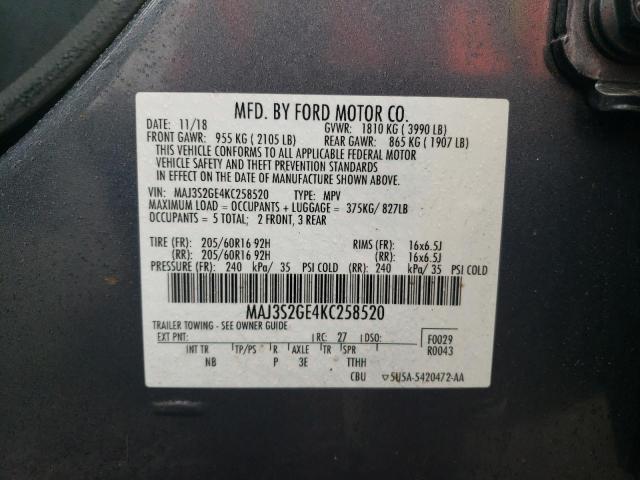 Photo 12 VIN: MAJ3S2GE4KC258520 - FORD ECOSPORT 