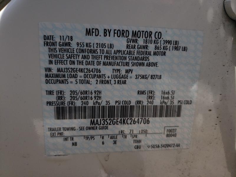 Photo 9 VIN: MAJ3S2GE4KC264706 - FORD ECOSPORT S 