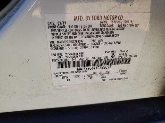 Photo 13 VIN: MAJ3S2GE4KC288097 - FORD ECOSPORT 