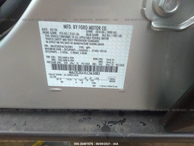 Photo 8 VIN: MAJ3S2GE4LC365083 - FORD ECOSPORT 