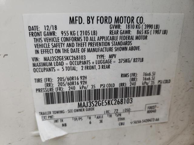 Photo 12 VIN: MAJ3S2GE5KC268103 - FORD ECOSPORT S 