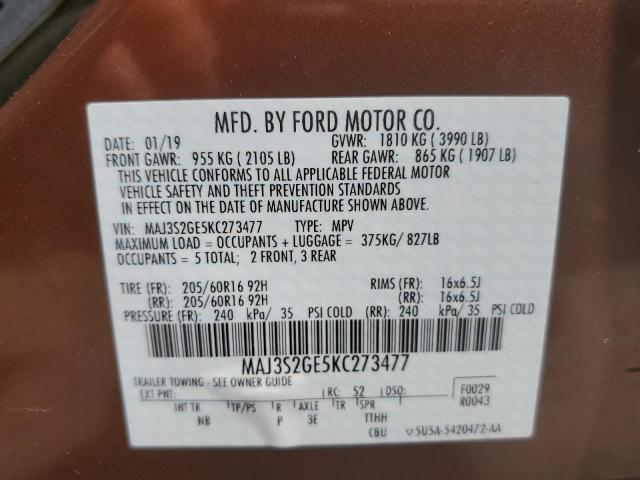 Photo 9 VIN: MAJ3S2GE5KC273477 - FORD ECOSPORT S 