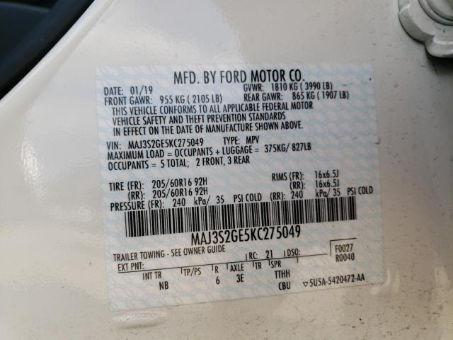 Photo 9 VIN: MAJ3S2GE5KC275049 - FORD ECOSPORT S 