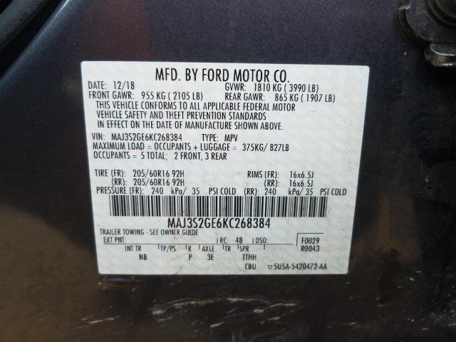 Photo 9 VIN: MAJ3S2GE6KC268384 - FORD ECOSPORT S 