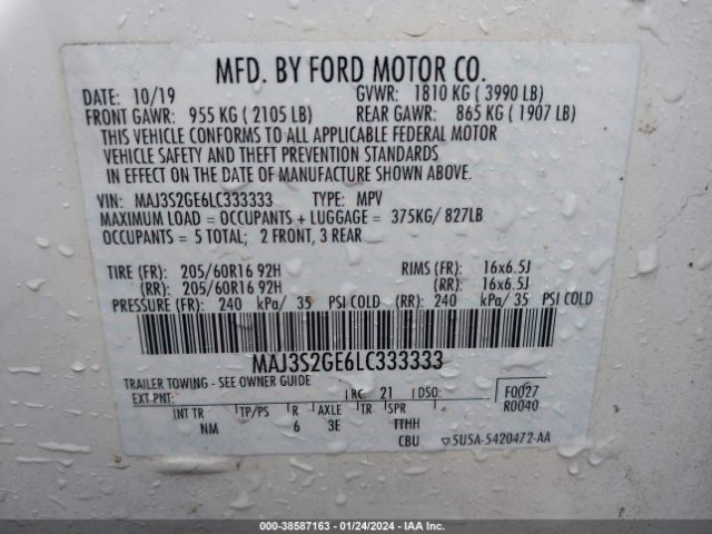 Photo 8 VIN: MAJ3S2GE6LC333333 - FORD ECOSPORT 