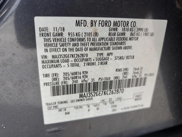 Photo 12 VIN: MAJ3S2GE7KC262870 - FORD ECOSPORT 