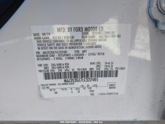 Photo 8 VIN: MAJ3S2GE7LC322485 - FORD ECOSPORT 