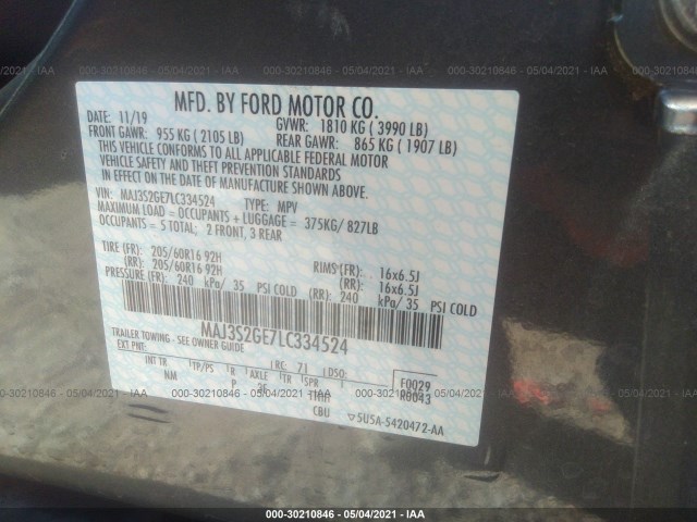 Photo 8 VIN: MAJ3S2GE7LC334524 - FORD ECOSPORT 