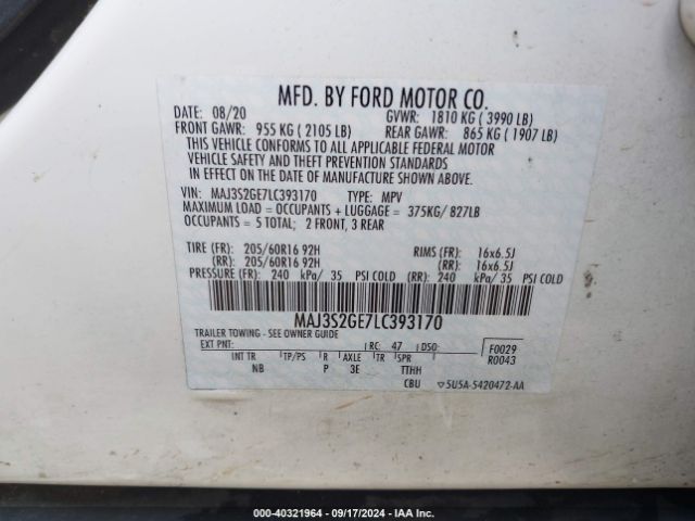 Photo 8 VIN: MAJ3S2GE7LC393170 - FORD ECOSPORT 