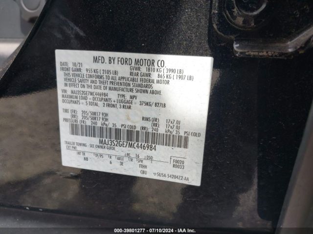 Photo 8 VIN: MAJ3S2GE7MC446984 - FORD ECOSPORT 