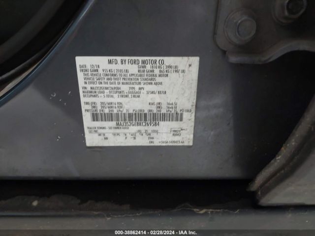 Photo 8 VIN: MAJ3S2GE8KC269584 - FORD ECOSPORT 