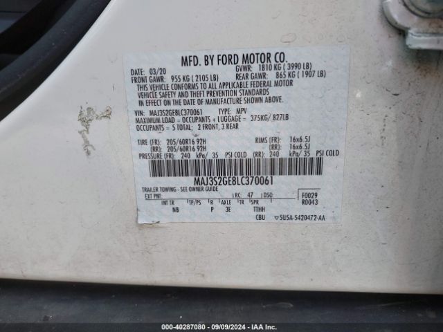 Photo 8 VIN: MAJ3S2GE8LC370061 - FORD ECOSPORT 