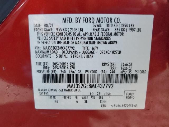 Photo 12 VIN: MAJ3S2GE8MC437792 - FORD ECOSPORT S 