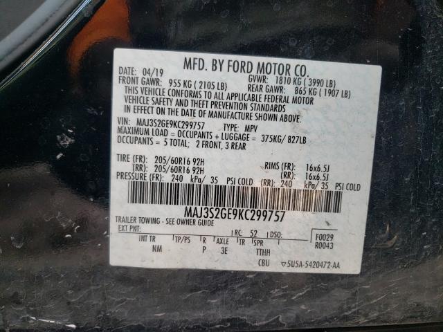 Photo 9 VIN: MAJ3S2GE9KC299757 - FORD ECOSPORT S 