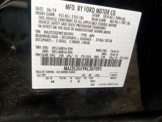 Photo 9 VIN: MAJ3S2GE9KC307095 - FORD ECOSPORT S 