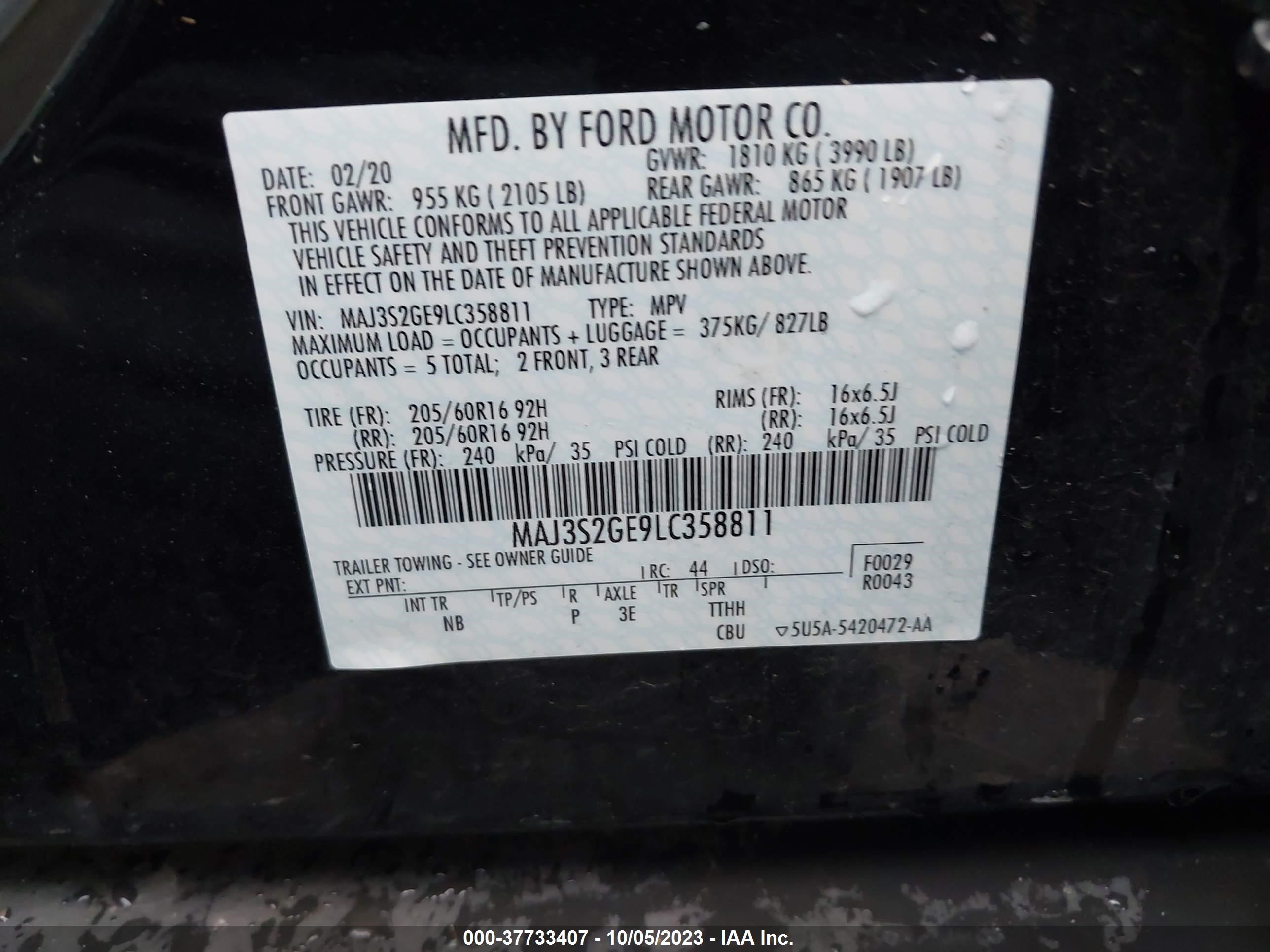 Photo 8 VIN: MAJ3S2GE9LC358811 - FORD ECOSPORT 