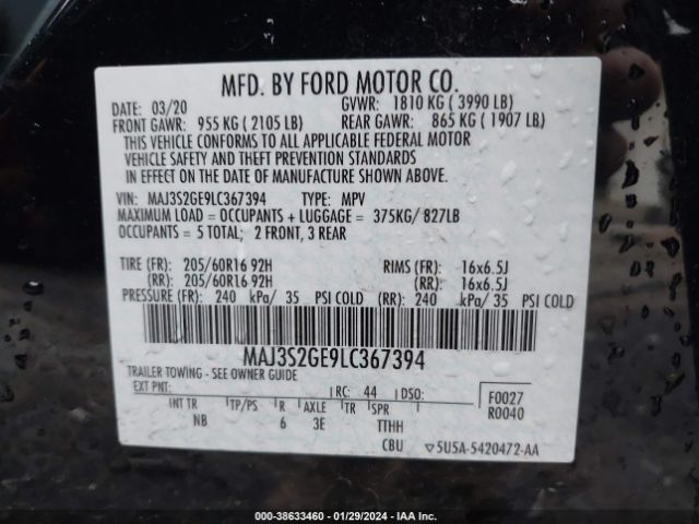 Photo 8 VIN: MAJ3S2GE9LC367394 - FORD ECOSPORT 