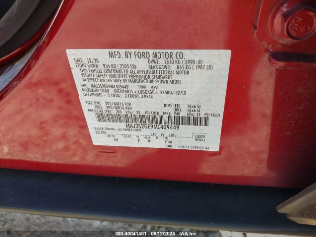 Photo 8 VIN: MAJ3S2GE9MC409449 - FORD ECOSPORT 