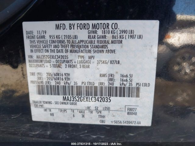 Photo 8 VIN: MAJ3S2GEXLC342035 - FORD ECOSPORT 