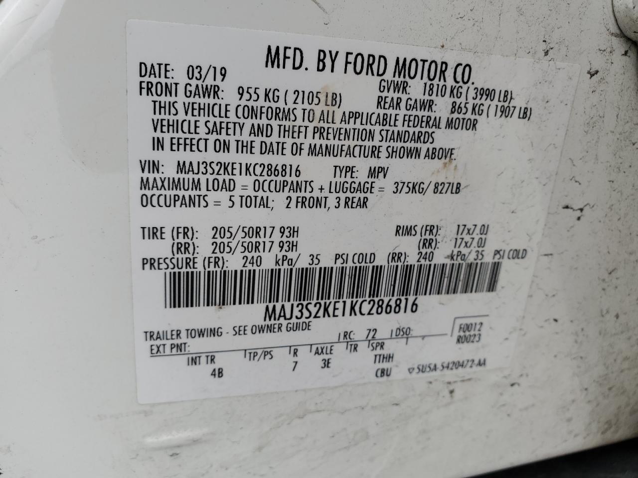 Photo 12 VIN: MAJ3S2KE1KC286816 - FORD ECOSPORT 