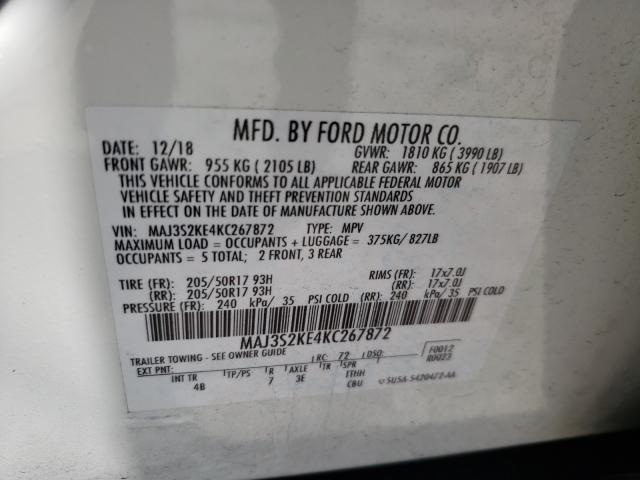 Photo 9 VIN: MAJ3S2KE4KC267872 - FORD ECOSPORT T 