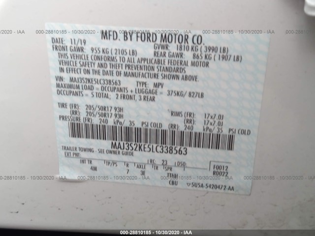 Photo 8 VIN: MAJ3S2KE5LC338563 - FORD ECOSPORT 