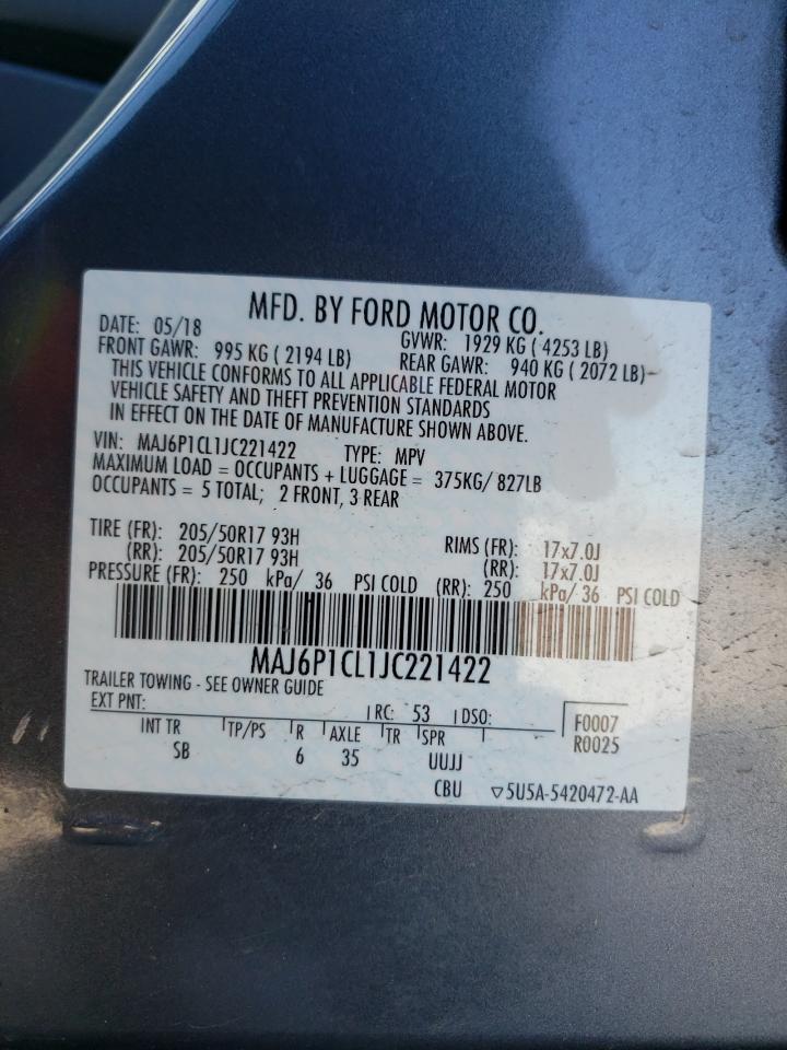 Photo 12 VIN: MAJ6P1CL1JC221422 - FORD ECOSPORT 