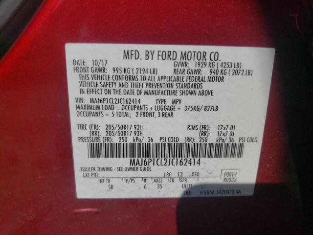 Photo 12 VIN: MAJ6P1CL2JC162414 - FORD ECOSPORT 