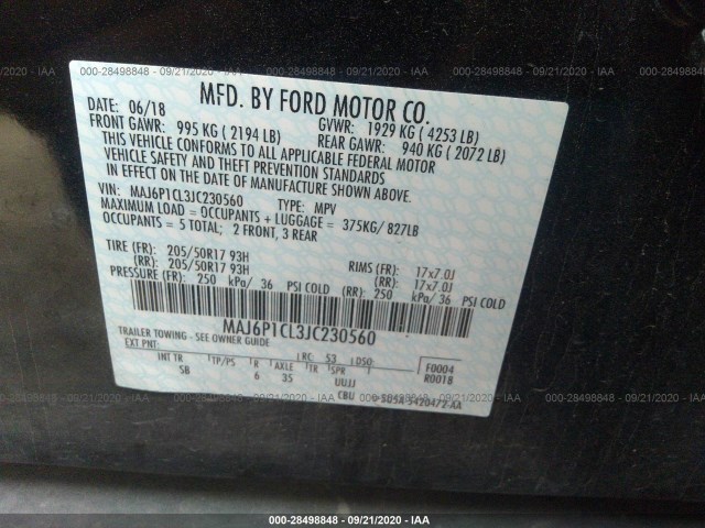 Photo 8 VIN: MAJ6P1CL3JC230560 - FORD ECOSPORT 