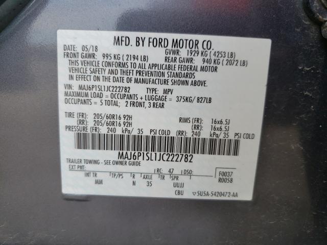 Photo 9 VIN: MAJ6P1SL1JC222782 - FORD ECOSPORT S 