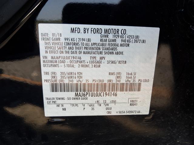 Photo 9 VIN: MAJ6P1UL0JC194146 - FORD ECOSPORT S 