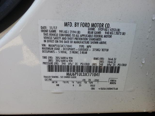 Photo 13 VIN: MAJ6P1UL3JC171041 - FORD ECOSPORT 