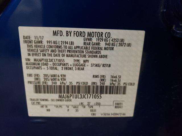 Photo 9 VIN: MAJ6P1UL3JC171055 - FORD ECOSPORT S 