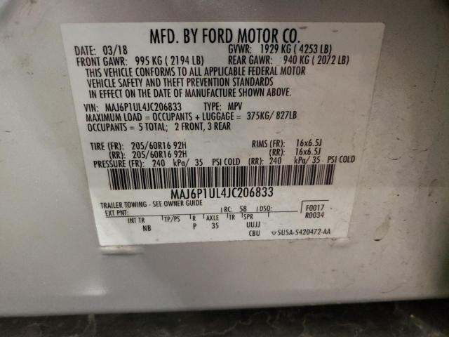 Photo 12 VIN: MAJ6P1UL4JC206833 - FORD ECOSPORT 