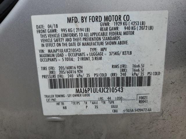 Photo 12 VIN: MAJ6P1UL4JC210543 - FORD ECOSPORT S 