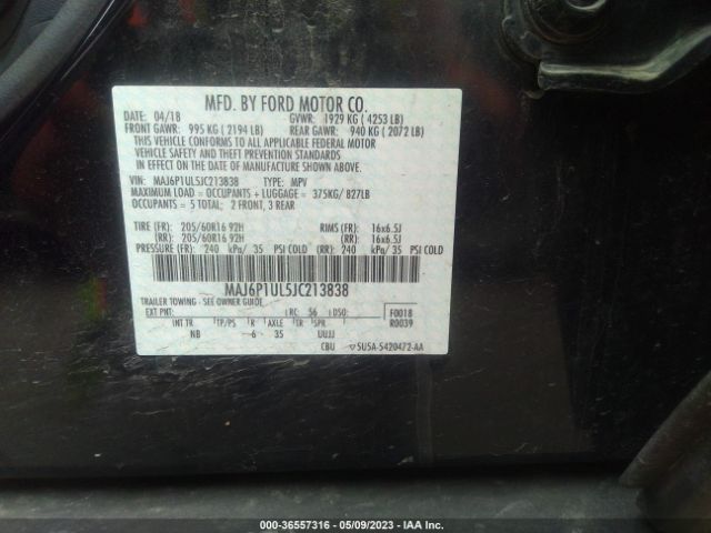 Photo 8 VIN: MAJ6P1UL5JC213838 - FORD ECOSPORT 