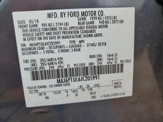 Photo 11 VIN: MAJ6P1UL6JC205991 - FORD ECOSPORT S 